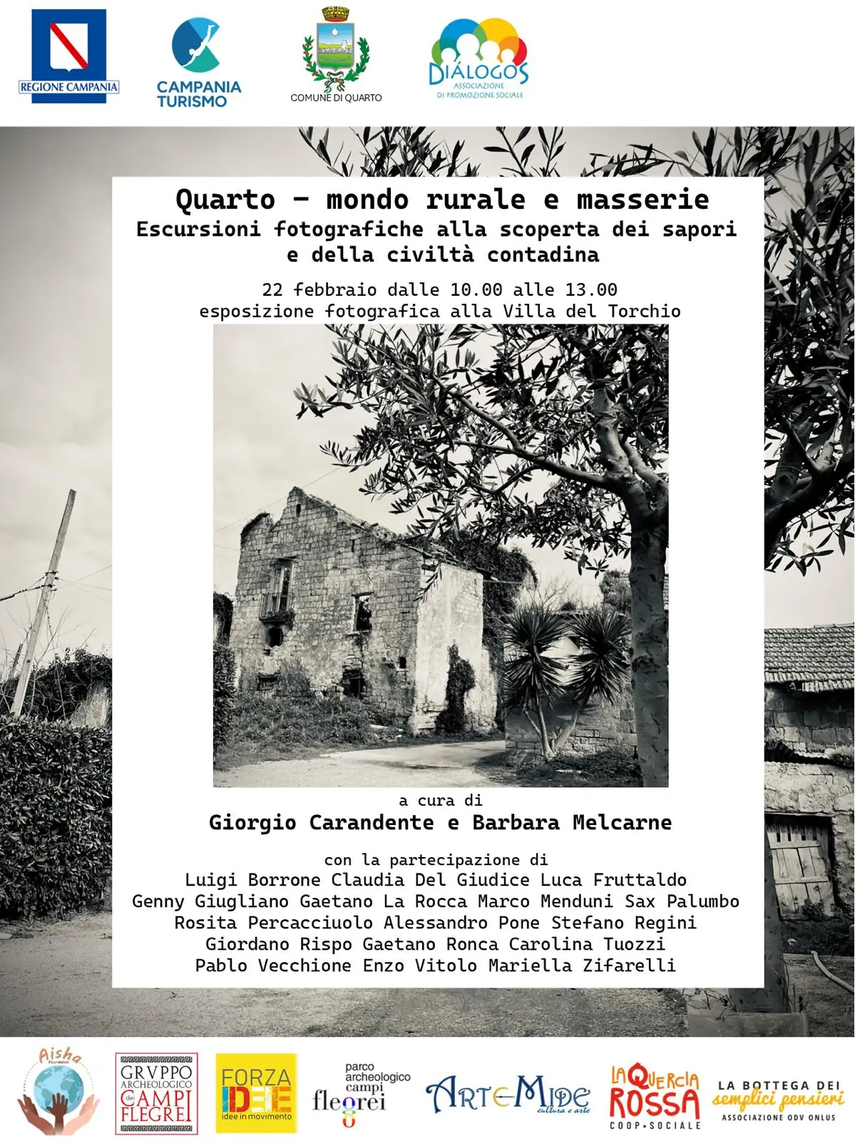 “Quarto – Mondo rurale e masserie”, mostra fotografica. Sabato 22 febbraio (ore 10) nell’Area Archeologica della Villa del Torchio