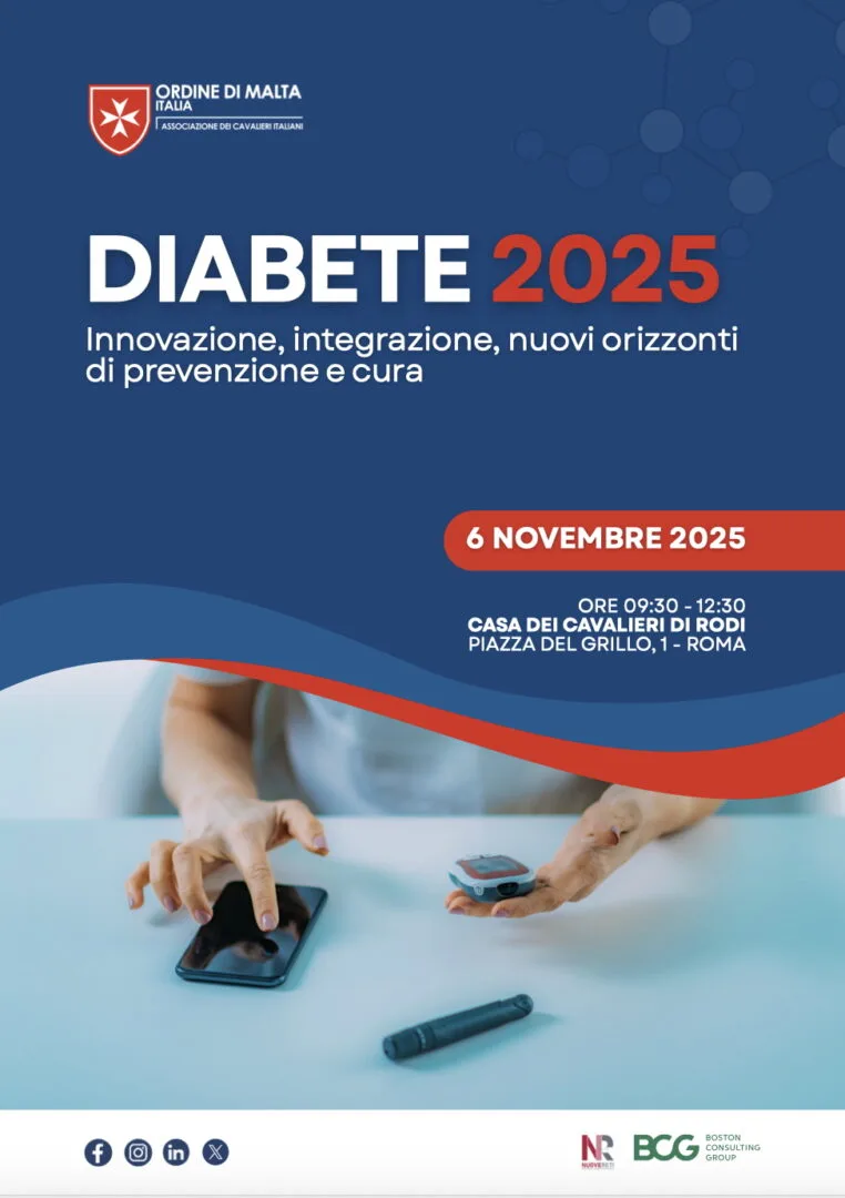 REMIND, Salute Diabete: 06.11, h.09.45 l’Associazione Italiana dell’Ordine di Malta presenta il Convegno: Diabete 2025. Presente l’On. Gemmato
